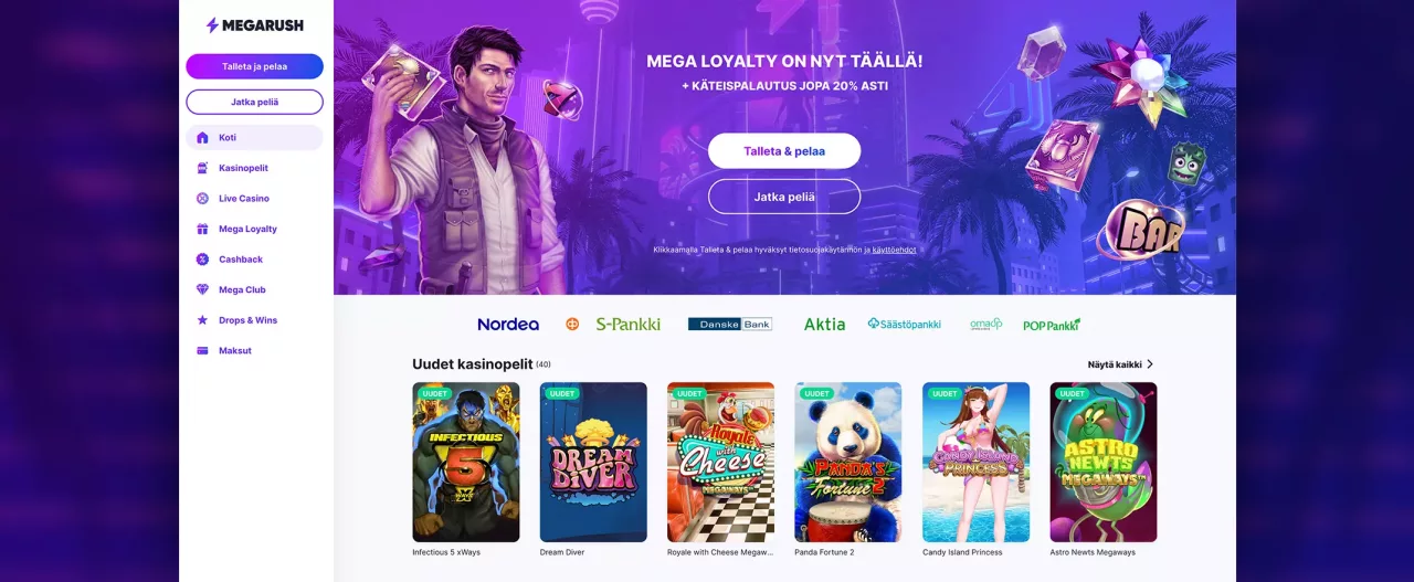 Megarush Casinon etusivu