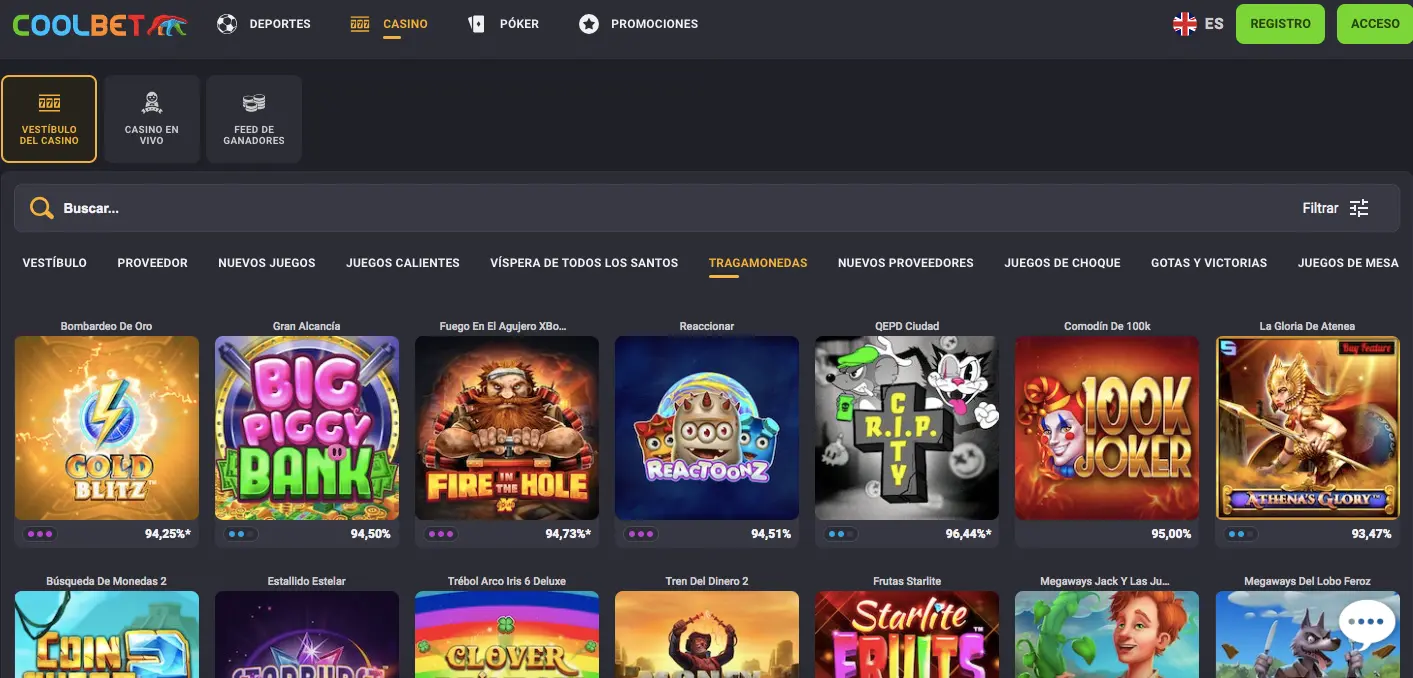 Tragamonedas online en Coolbet