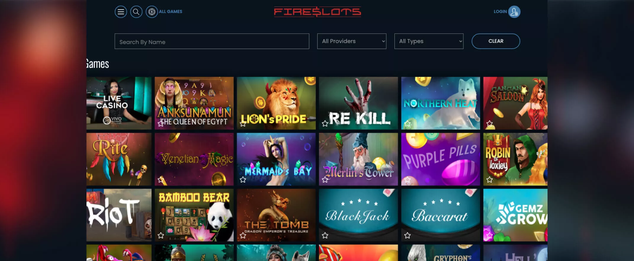 FireSlots games screenshot