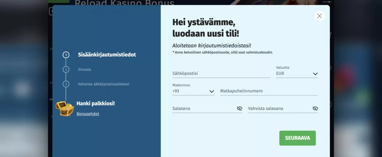 Lapilanders Casinolle rekisteröityminen