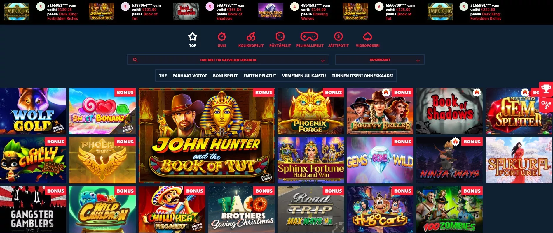 1ClickWin Casino peliautomaatit