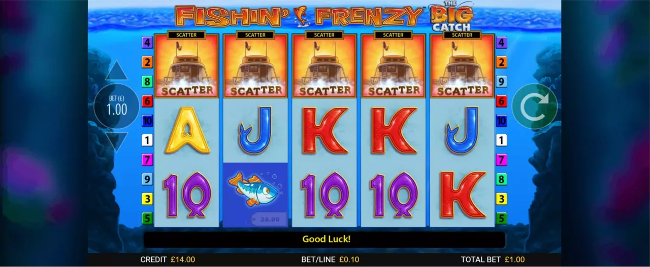 Fishin' Frenzy: The Big Catch screenshot of the reels