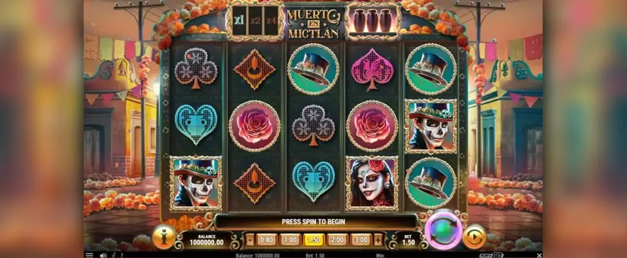 Muerto Mitclan slot screenshot of the reels
