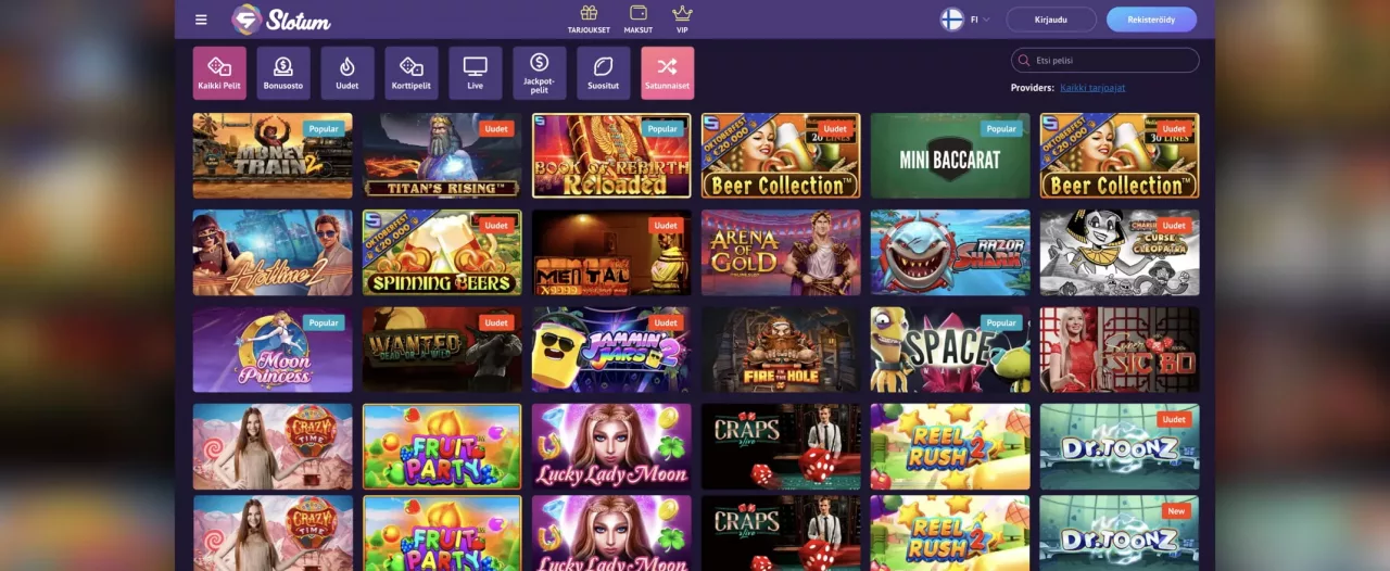 Slotum Casinon peliautomaatit