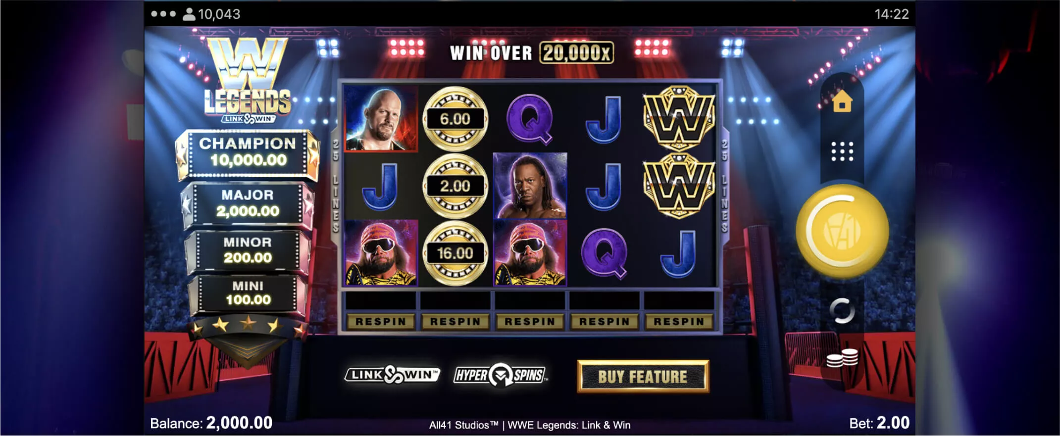 Captura de pantalla de WWE Legends Link & Win