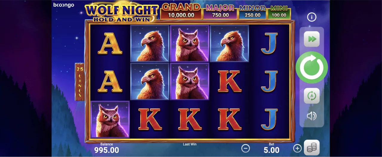 Wolf Night screenshot of the reels