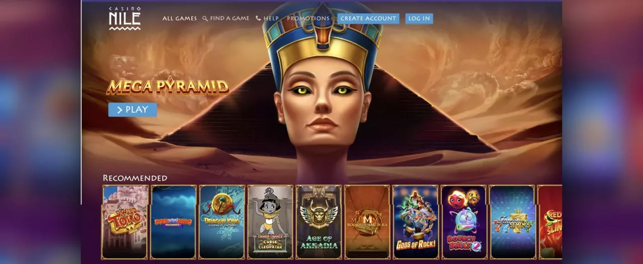 Casino Nile homepage