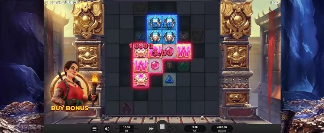 Cluster Tumble Slot Screenshot of the reels