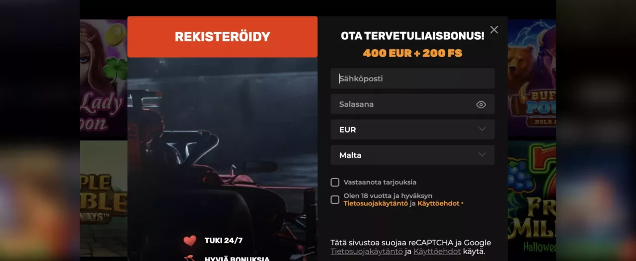 N1Bet Casinolle rekisteröityminen