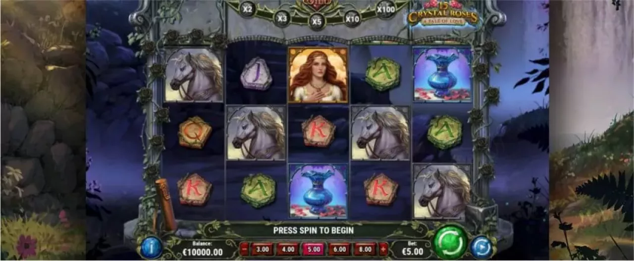 15 Crystal Roses slot screenshot of the reels