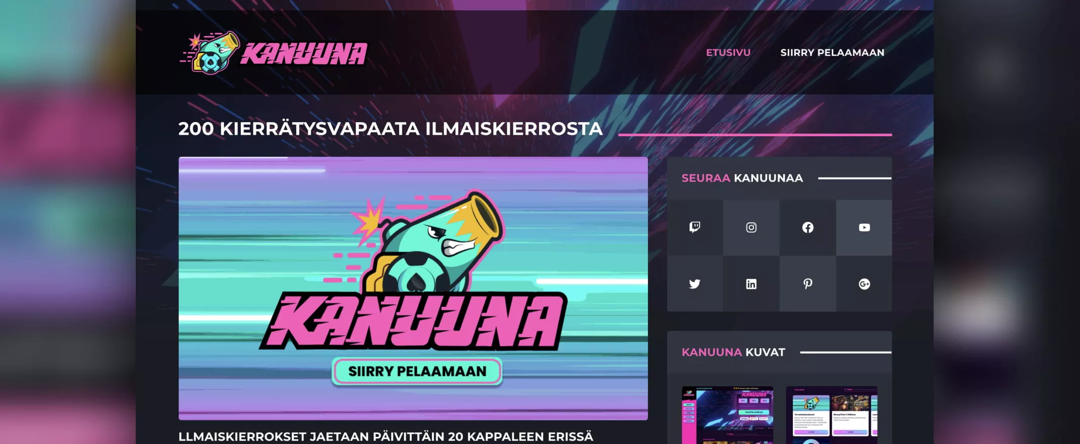 Kanuuna Casinon etusivu