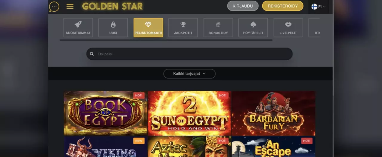 Golden Star Casinon pelivalikoima