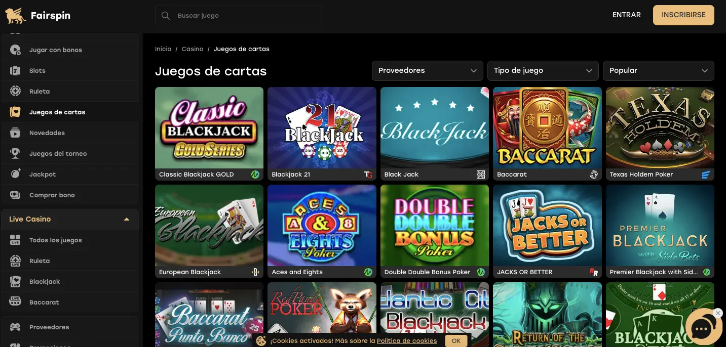 Juegos de mesa en Fairspin