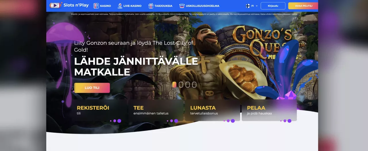 Slots n’Play Casinon etusivu