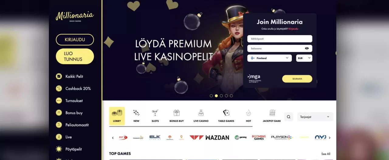 Millionaria Casinon etusivu