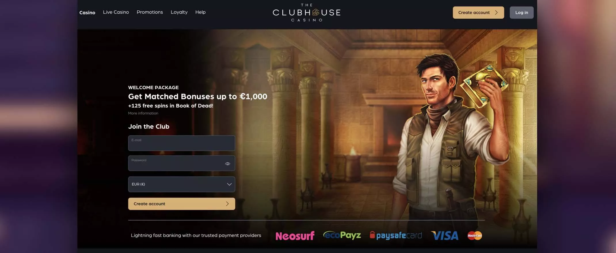 ClubHouse screenshot of homepage