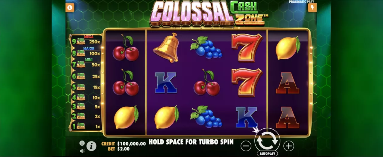 Colossal Cash Zone screenshot of the reels