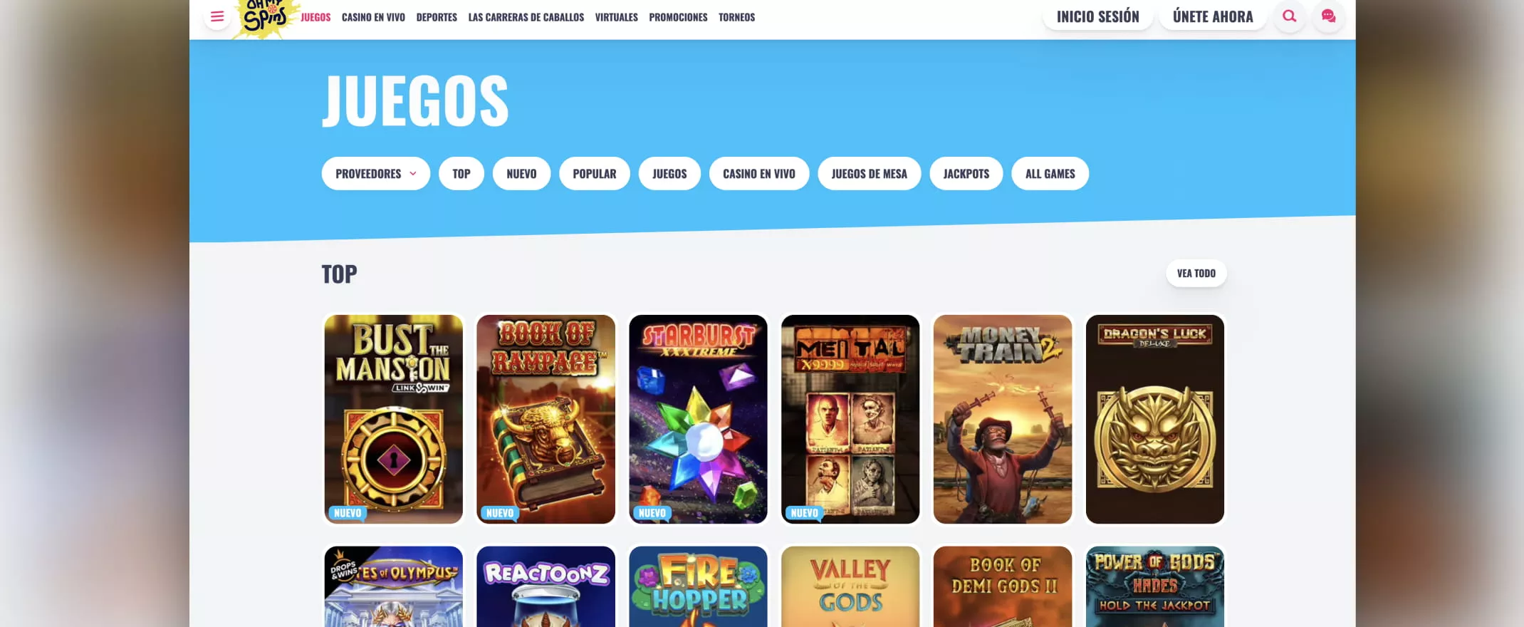 Juegos de Oh My Spins Casino