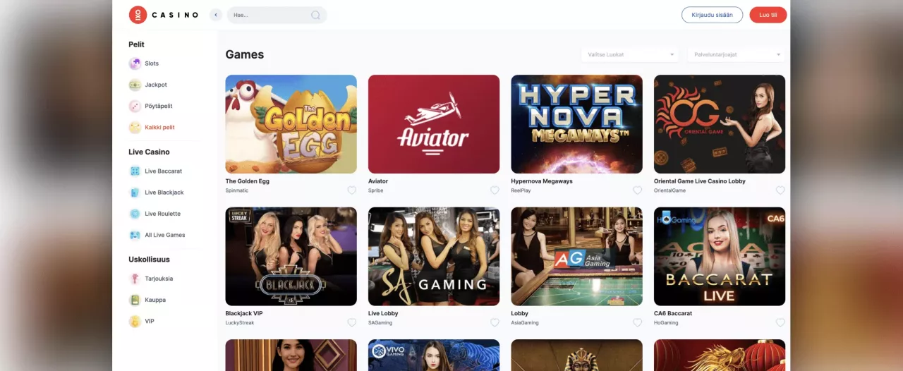 Oxi Casinon pelit
