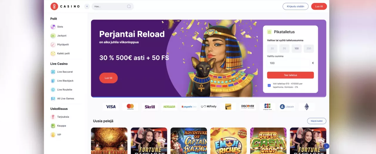 Oxi Casinon etusivu