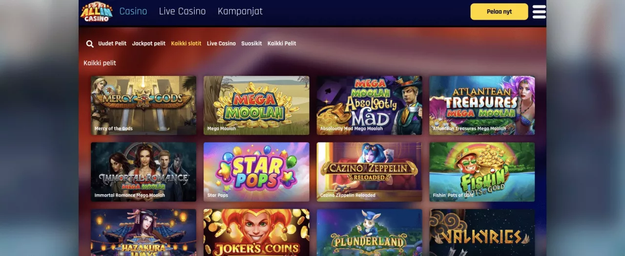 All In Casinon pelit