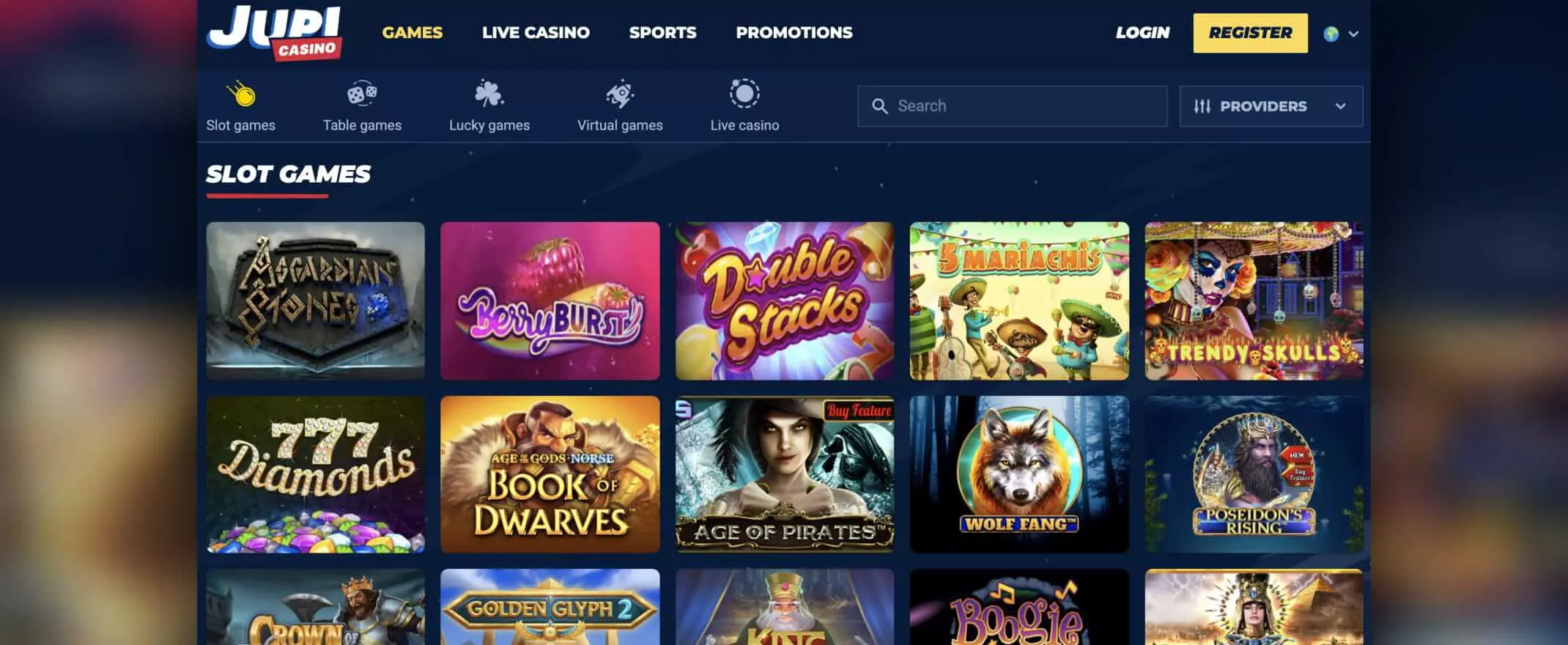 Games screenshot of Jupi Casino