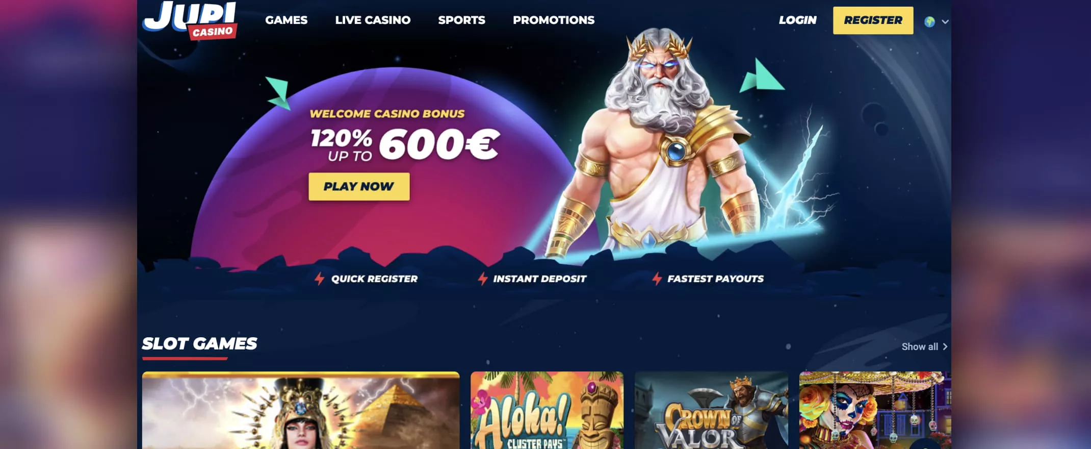 Captura de pantalla de Jupi Casino