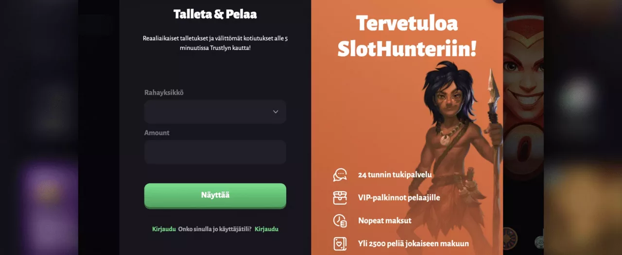 Slot Hunter Casinolle rekisteröityminen
