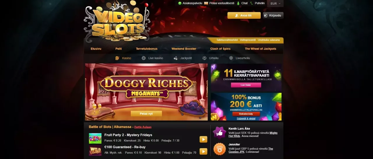 Videoslots Casinon etusivu