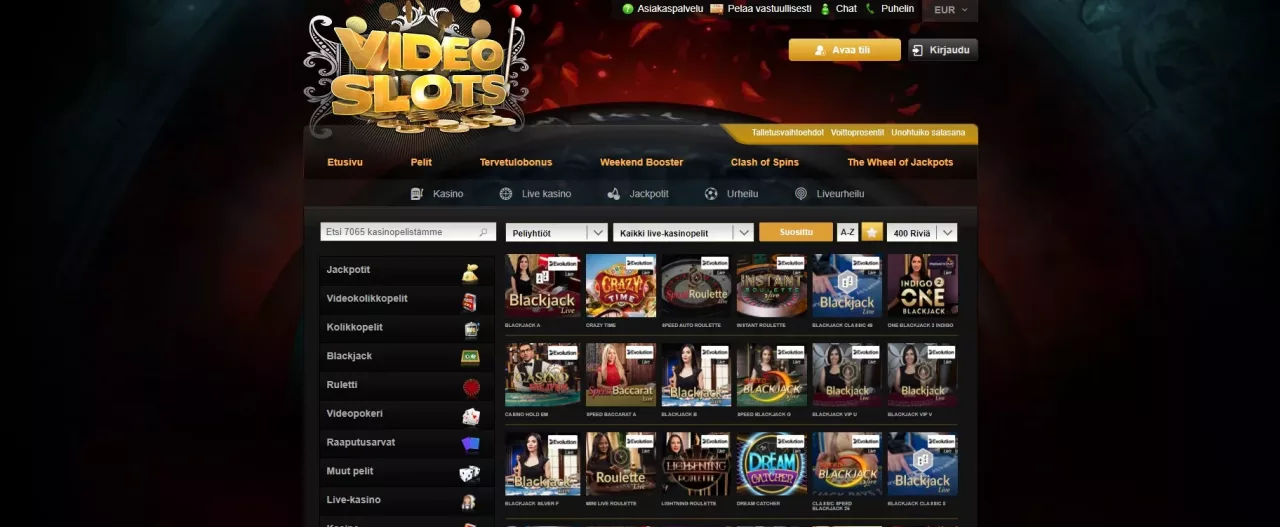 Videoslots Casinon pelit