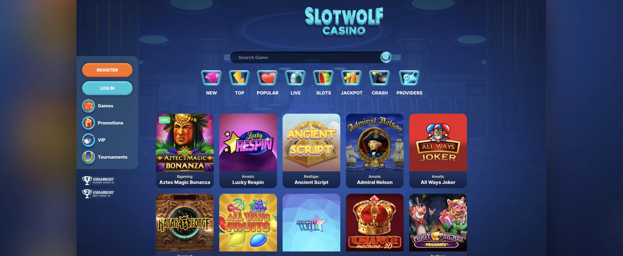 Juegos de SlotWolf Casino