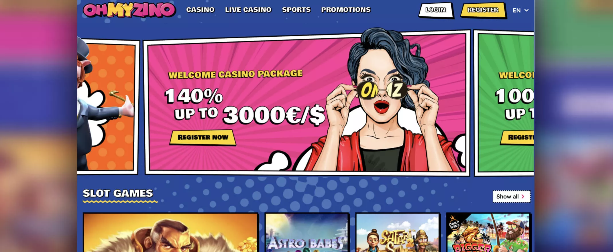 ohmyzino casino screenshot