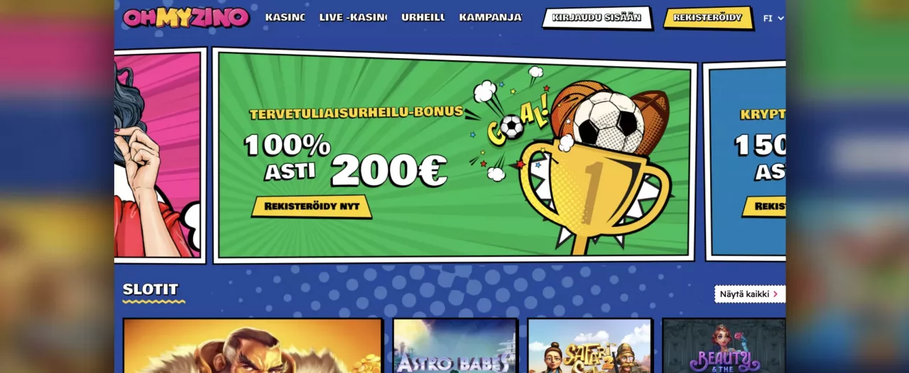 OhMyZino Casinon etusivu