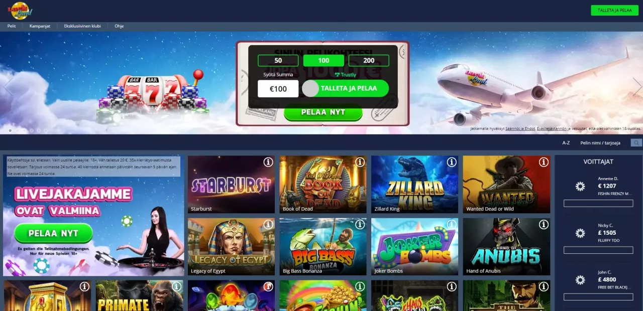 Luckland Casinon etusivu