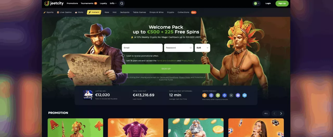 JeetCity Casinon etusivu