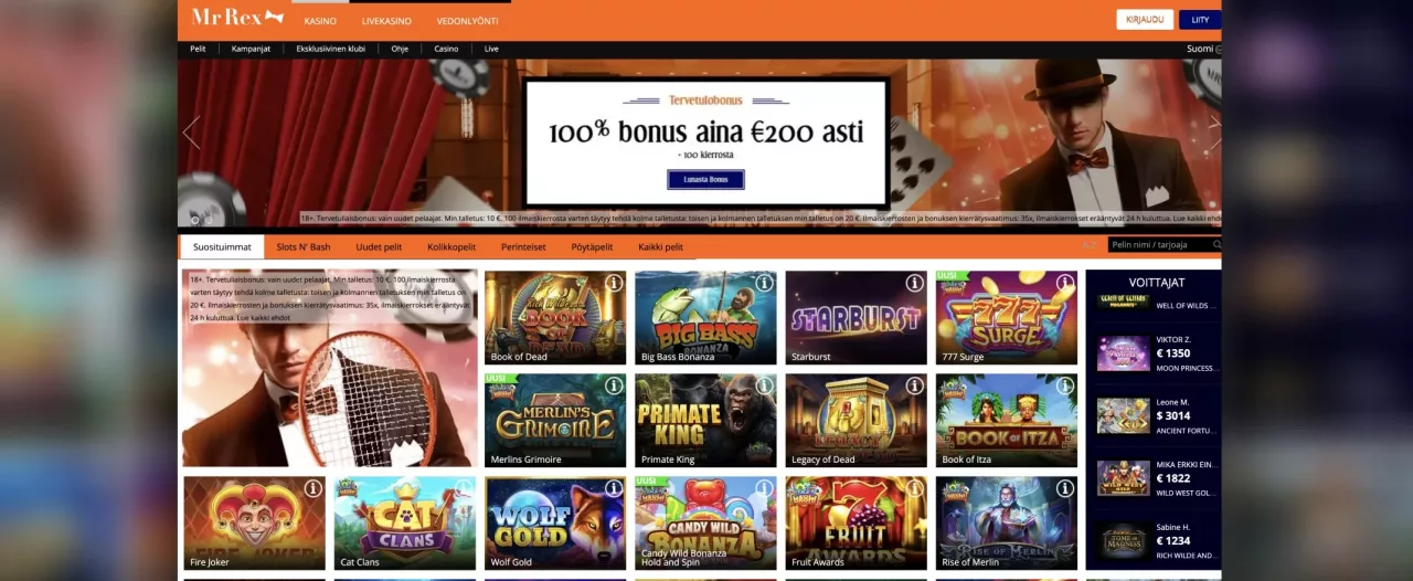 Mr Rex Casinon etusivu