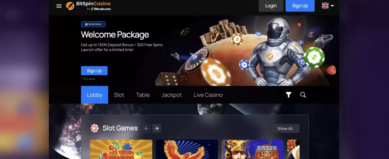 BitSpinCasinon etusivu
