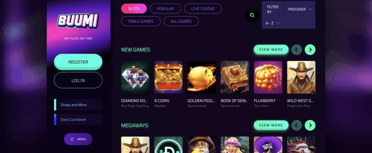 Buumi games screenshot