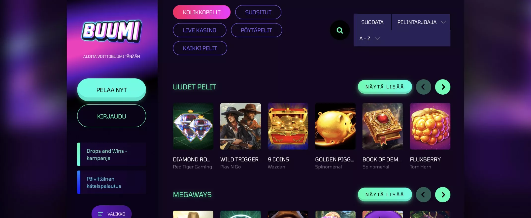 Buumi Casinon pelit