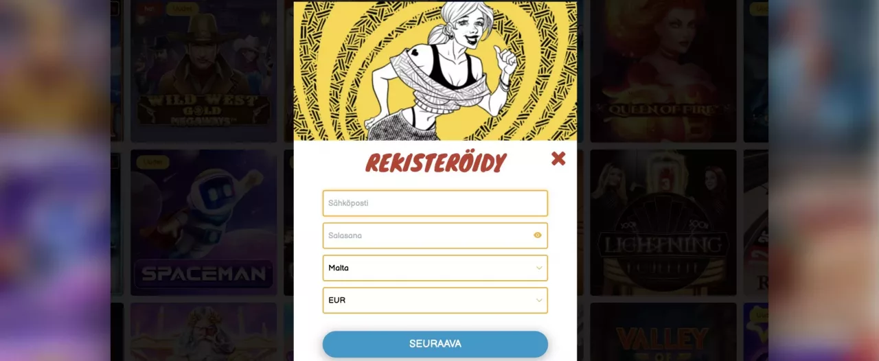 ComboSlots Casinolle rekisteröityminen, kuvankaappaus