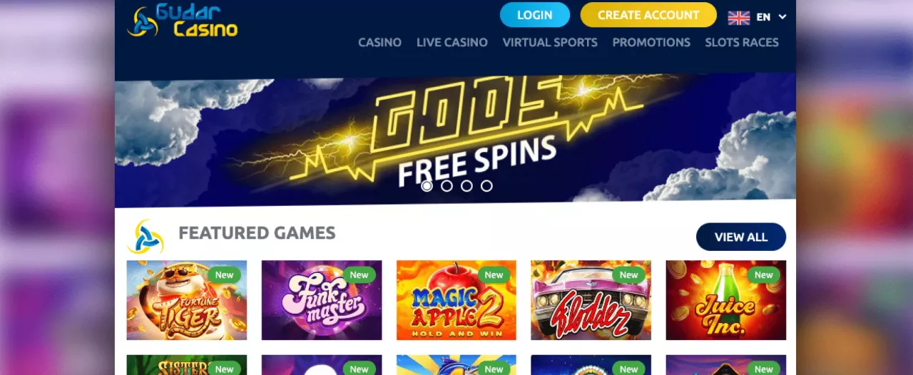 Homepage de Gudar Casino