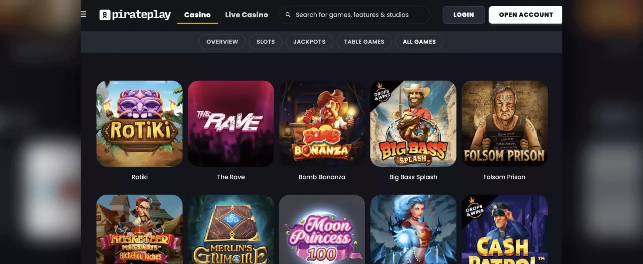 pirateplay casino games screenshot