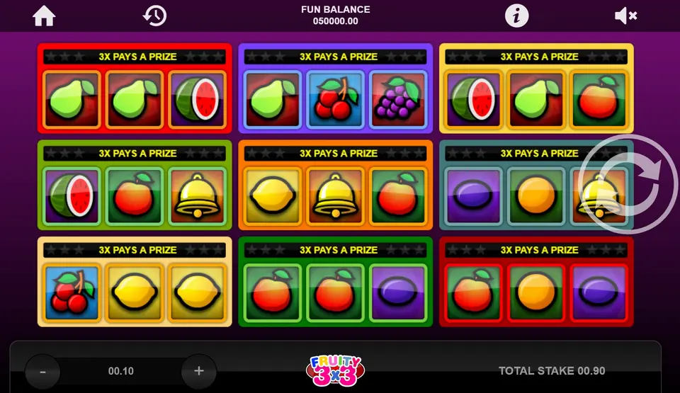 fruity 3x3 slot features