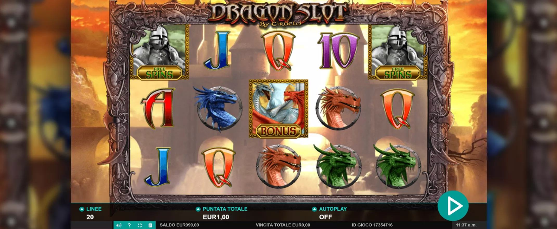 Captura de pantalla de Dragon Slot