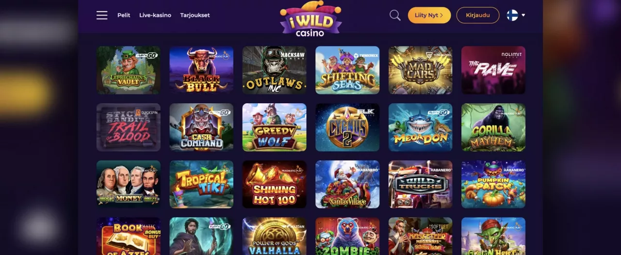 iWild Casinon pelit, kuvankaappaus