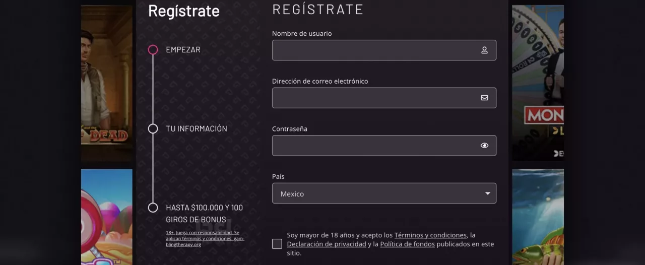 Registro en Playgrand Casino