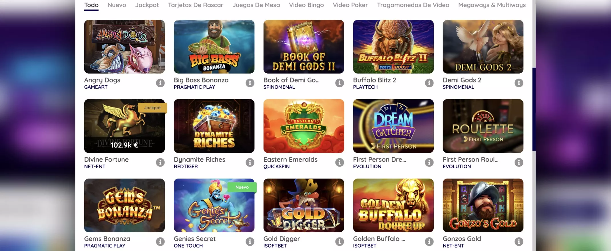 Juegos de Playouwin Casino