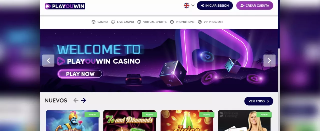 Homepage de Playouwin Casino