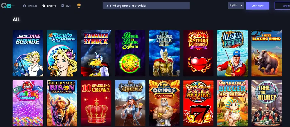 q88bets game library