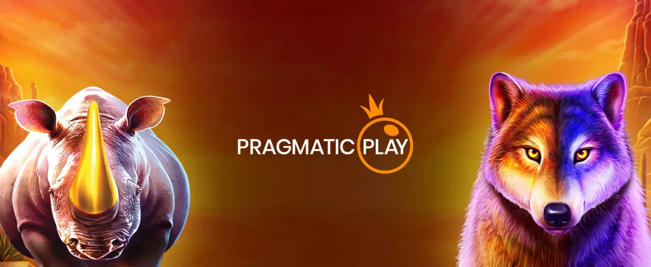 Pragmatic Play logo ja hahmoja pelinkehittäjän peliautomaateista